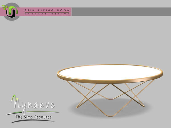 Sims 4 — Erin Coffee Table by NynaeveDesign — Erin Living Room - Coffee Table Located in: Surfaces - Coffee Tables Price: