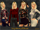 Sims 4 — Long Sleeve Frill Blouse by LexWinch — New Mesh All LOD's 9 Swatches Custom CAS thumbnail Teen to elder age