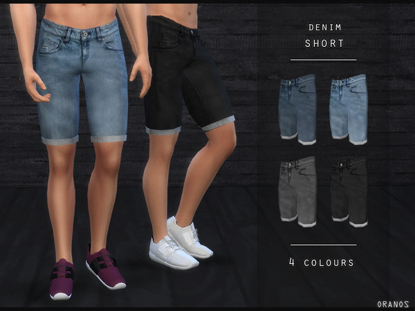 Sims 4 — Denim Short [Male] by OranosTR — - New Mesh - Denim Texture - 4 Colours Hope you like it. ^_^