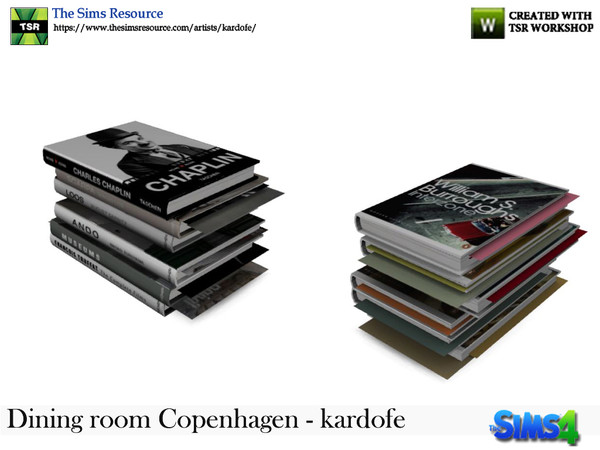 Sims 4 — kardofe_Dining room Copenhagen_Books by kardofe — Group of 6 books supported on the floor, in two different