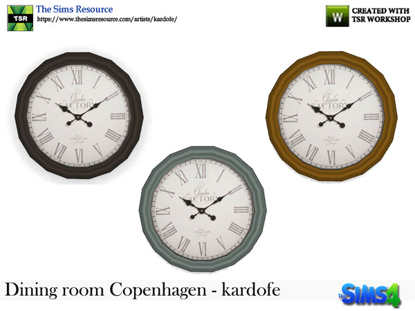 Sims 4 — kardofe_Dining room Copenhagen_Wall Clock by kardofe — Industrial style wall clock, large, in three different