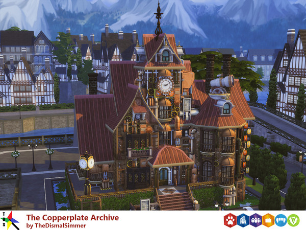 Sims 4 — The Copperplate Archive by TheDismalSimmer — Mr. Copperplate was an eccentric billionaire who had a fascination