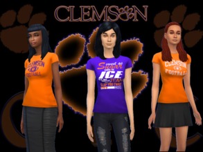 Sims 4 — Clemson Tigers Ladies tee shirt collection by RJG811 — Clemson Tigers Ladies tee shirt collection 12 Designs -6
