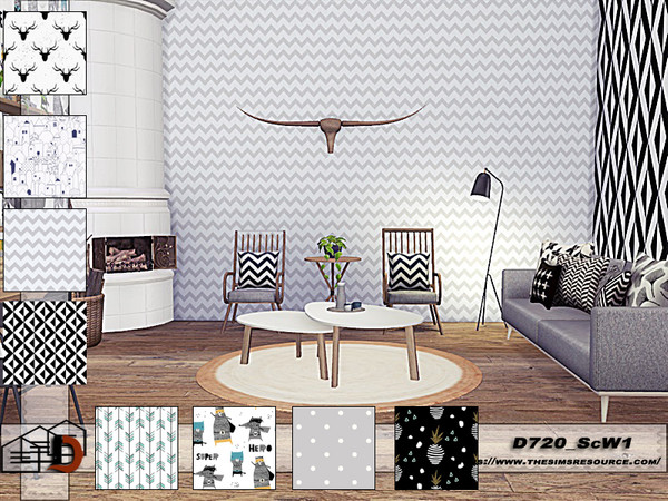 Sims 4 — D720_ScW1 by Danuta720 — 8 patterns by Danuta720 Base Game