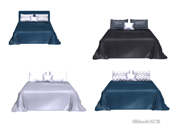 Sims 4 — Bedroom Stockholm - Cover with Pillows by ShinoKCR — Minimalistic scandinavian Bedroom Furniture can be found in