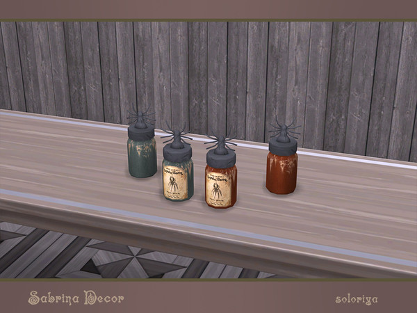 Sims 4 — Sabrina Decor. Jar with Spider by soloriya — Jar with a spider on the top. Part of Sabrina Decor set. 2 color