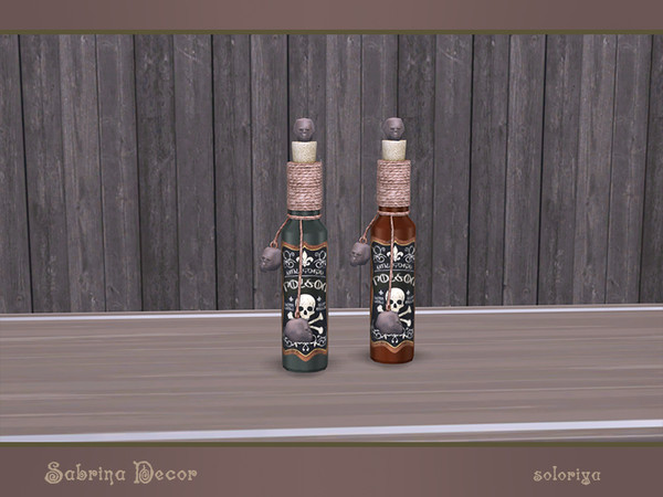 Sims 4 — Sabrina Decor. Bottle with Skulls by soloriya — Bottle with three small skulls. Part of Sabrina Decor set. 2