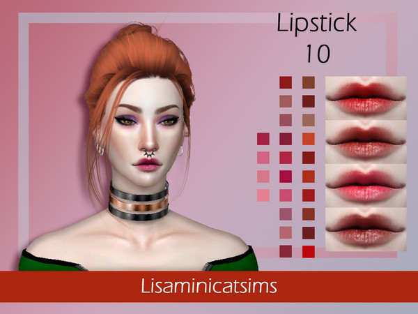 Sims 4 — LMCS Lipstick 10 by Lisaminicatsims — -New Lip -All Skin Tone -24 Color
