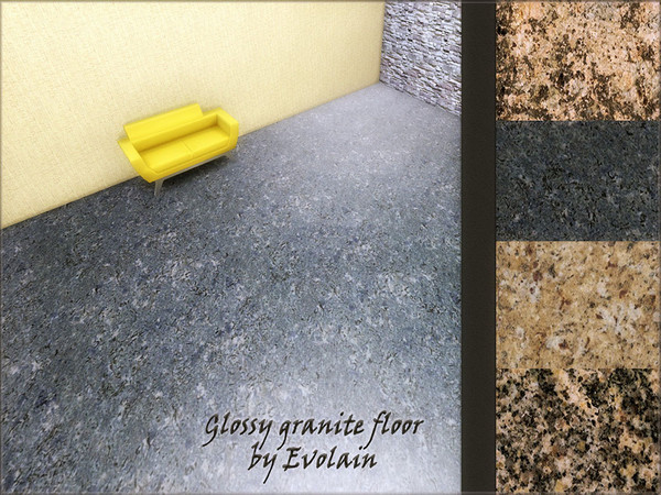 Sims 4 — Glossy granite floor by Evolain — Glossy granite floor for your room, 4 types.