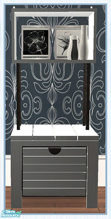 Sims 2 — MAXIMO Dining Dresser - Pictures & Vases by simtomatic — This file recolours the pictures and vases only.