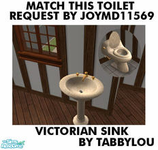 Sims 2 — TL - Match This Toilet Victorian Sink by TabbyLou — Recolor of Maxis Victor Victorian Pedestal Sink to match the