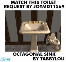 Sims 2 — TL - Match This Toilet Octagonal Sink by TabbyLou — Recolor of Maxis Krampf Simple Octagonal Sink to match the