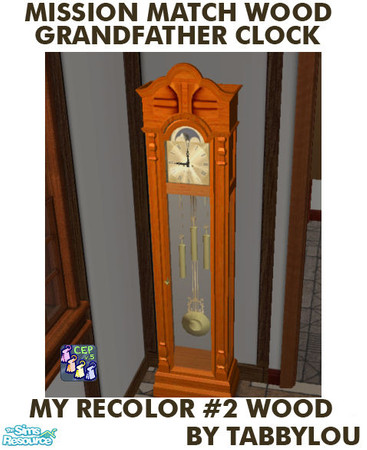 Sims 2 — TL - MM Grandfather Clock My Rec2 Wd by TabbyLou — My Recolor #2 wood recolor of Grandfather Clock to match the