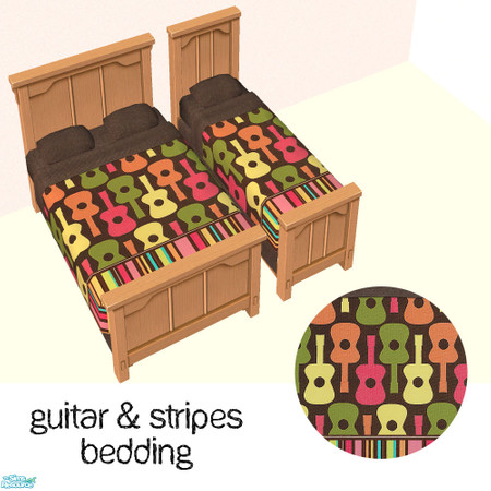 Sims 2 — Bedding Collection #8 - guitars by agaliha5 — 