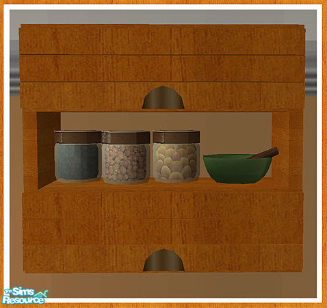 Sims 2 — MAXIMO Wall Cabinet - Jars by simtomatic — This file recolours the jars only. You will also need the master file