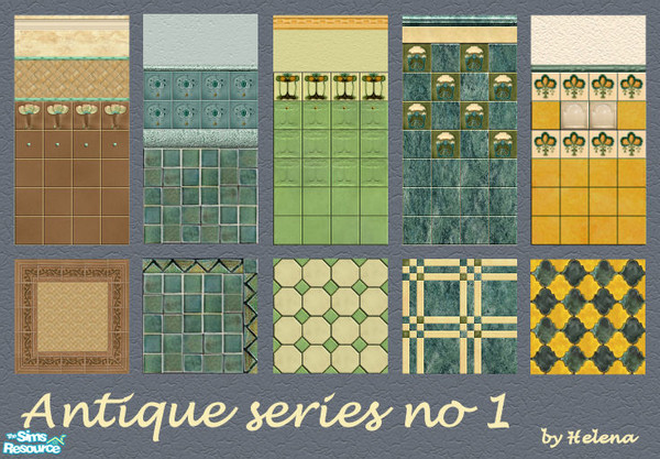 Sims 2 — Antique series 1 by Helena — Some tiled walls and floors for old time lovers. Looks great in bathroom. Enjoy !