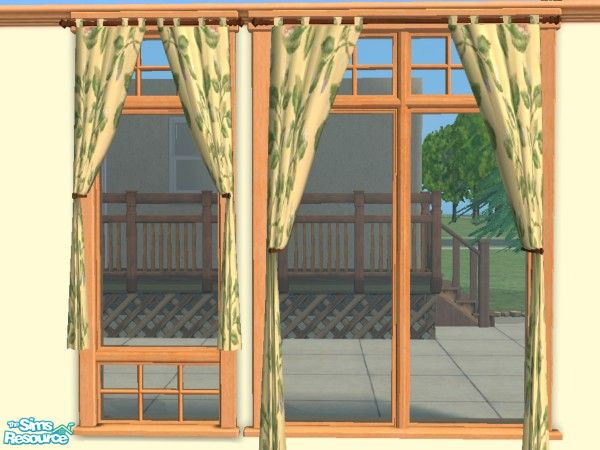 Sims 2 — Spring Is Here Green Leaves Curtains by Audrey_May — 