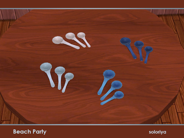 Sims 4 — Beach Party. Measuring Spoons by soloriya — Three measuring spoons in one mesh. Part of Beach Party set. 4 color