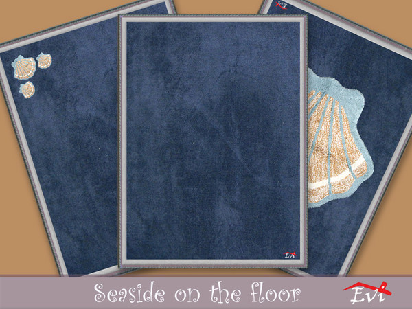 Sims 4 — Seaside on the floor by evi — A variety of rugs with a summer theme