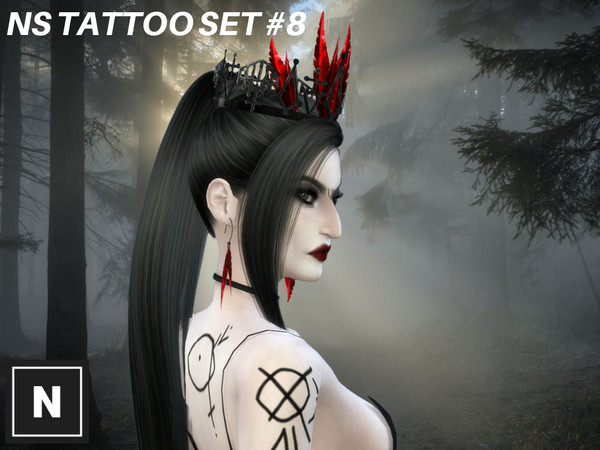 Sims 4 — NS tattoo set #8 - SIGIL by networksims — Contains 10 tattoos of various fictitious sigils.