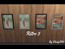 Sims 4 —  by ElodyOX3 — Hello simmers ! Here's the third set of retro paintings I made. Two frames available : brown or