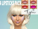 Sims 4 — Pink Glowing lipsticks v1 by WahidRaza — These are 4 glowing, shiny and lush lipstick pack (pink colors) to make