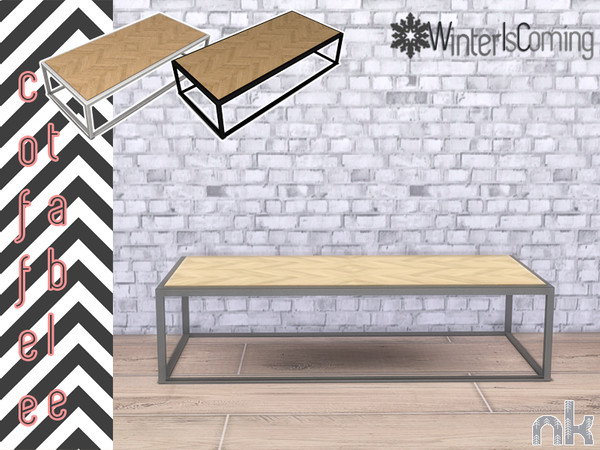 Sims 4 — Nikadema Wic Coffee Table by nikadema — Winter Is Coming Living Room Coffee Table 3 colors included