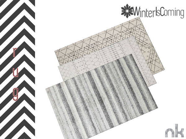 Sims 4 — Nikadema Wic Rug by nikadema — Winter Is Coming Living Room Rug 3 recolors on the file