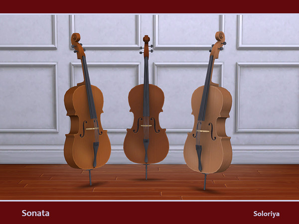 Sims 4 — Sonata. Cello by soloriya — Decorative cello. Part of Sonata set. 3 color variations. Category: Decorative -