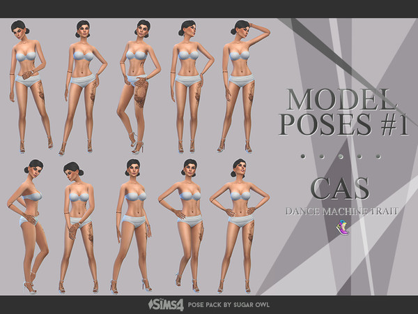 Sims 4 — Model poses #1 | CAS - Dance machine trait by sugar_owl — Model poses #1 - a simple pose pack with 10 female