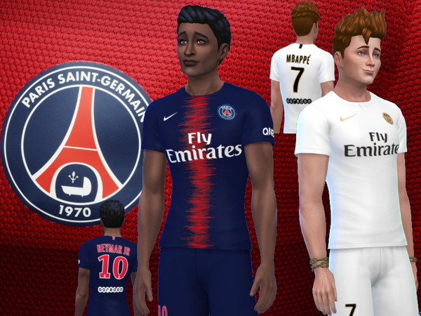 Sims 4 — Paris Saint-Germain jerseys 2018/19 by RJG811 — Paris Saint-Germain jerseys 2018/19 -Kylian Mbappe -Neymar Jr