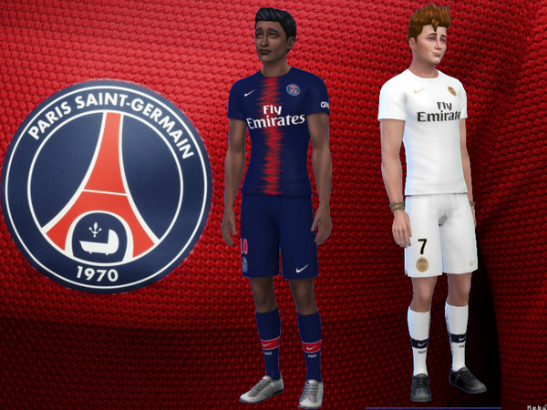 Sims 4 — Paris Saint-Germain Kit 2018/19 fitness needed by RJG811 — Paris Saint-Germain Kit 2018/19 Jerseys -Kylian