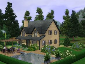 Sims 3 — Emma Cottage by sgK452 — House for a family with a baby and / or 2 teenagers. Large living room, library /