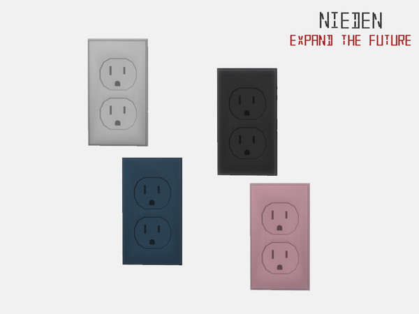 Sims 4 — NEIDEN US Dual Socket by RightHearted — A US socket for double use. Its sleek design and shape and elegant look