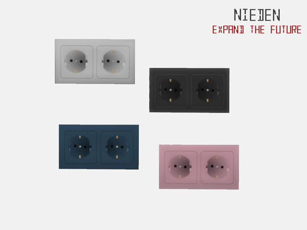 Sims 4 — NEIDEN European Dual Socket by RightHearted — A European socket for double use. Its sleek design and shape and