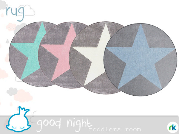 Sims 4 — Nikadema, Good Night, Rug by nikadema — A big round rug for your kids room Four colors included