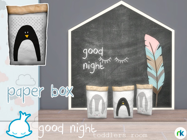 Sims 4 — Nikadema, Good Night, Paper Box by nikadema — A simply decorative paper box. Two recolors