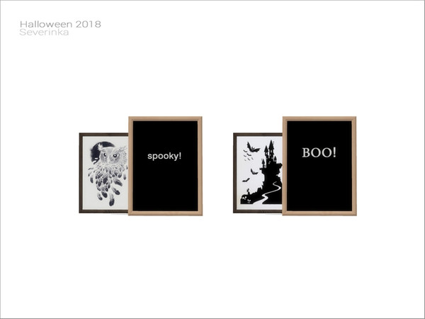 Sims 4 — [Halloween2018] - posters by Severinka_ — Posters on table From the set 'Halloween 2018' Build / Buy category:
