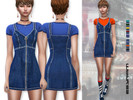 Sims 4 — Denim Dress by EsyraM — Denim Dress ~9 colors ~CAS thumbnail