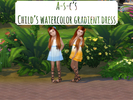 Sims 4 — A-S-C's Child's Watercolor Gradient Dress by A-S-C — Cool watercolor gradient dress for your child sims! 7