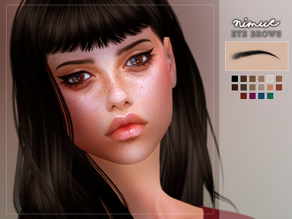 Sims 4 — [ Nimue ] - Eyebrows by Screaming_Mustard — Thinner eyebrows for Sims. For females, toddler +. With custom thumb