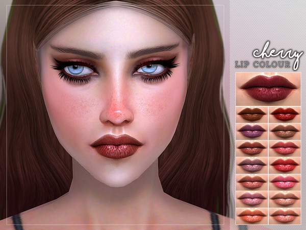 Sims 4 — [ Cherry ] - Lipstick by Screaming_Mustard — A more natural new lip colour. For females, teen +. With custom