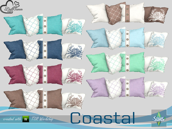 Sims 4 — Coastal Living Pillow Loveseat by BuffSumm — Part of the *Coastal Living Set* Created by BuffSumm @ TSR