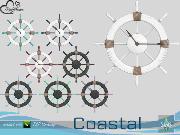 Sims 4 — Coastal Living Wallclock by BuffSumm — Part of the *Coastal Living Set* Created by BuffSumm @ TSR