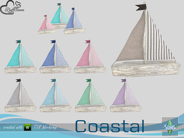 Sims 4 — Coastal Living Deco Boat Medium by BuffSumm — Part of the *Coastal Living Set* Created by BuffSumm @ TSR