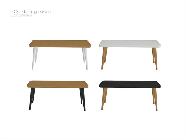 Sims 4 — [ECO diningroom] - dining table short by Severinka_ — Dining table short 2x1 From the set 'ECO dining room'