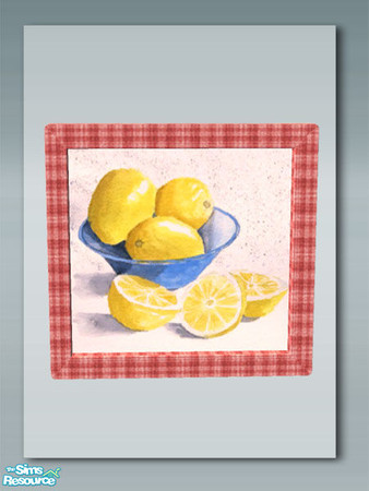 Sims 2 — Rustic Living: Lemon Print by Shakeshaft — Part of a recolour set of my Rustic Living set in Blue Wash Wood and
