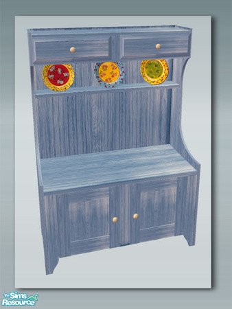 Sims 2 — Rustic Living: Blue Wash - Dresser by Shakeshaft — Part of a recolour set of my Rustic Living set in Blue Wash
