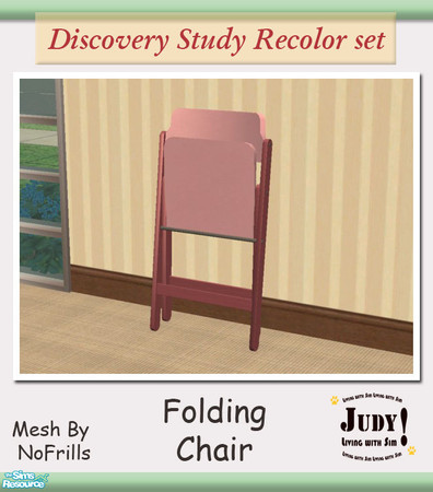Sims 2 — Judy Discovery Pink - Folding Chair B by judyhugsnoopy — Do you want another color for your Sim Teen? Why not ;)