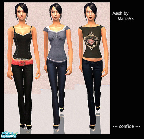 Sims 2 — Jaloux by confide — Set of 3 recolors based on a wonderful mesh made by MariaVS. Needs mesh